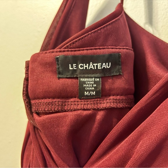 le chateau Deep Wine Plunge V-Neck Maxi Dress - Picture 2 of 4